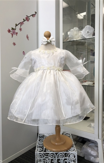 Tamara Organza Baby Dress: OFF WHITE