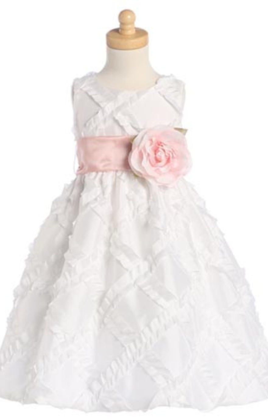 Terri Girls Dress: WHITE