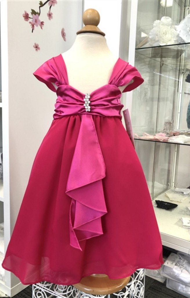 Fuchsia chiffon dress discount