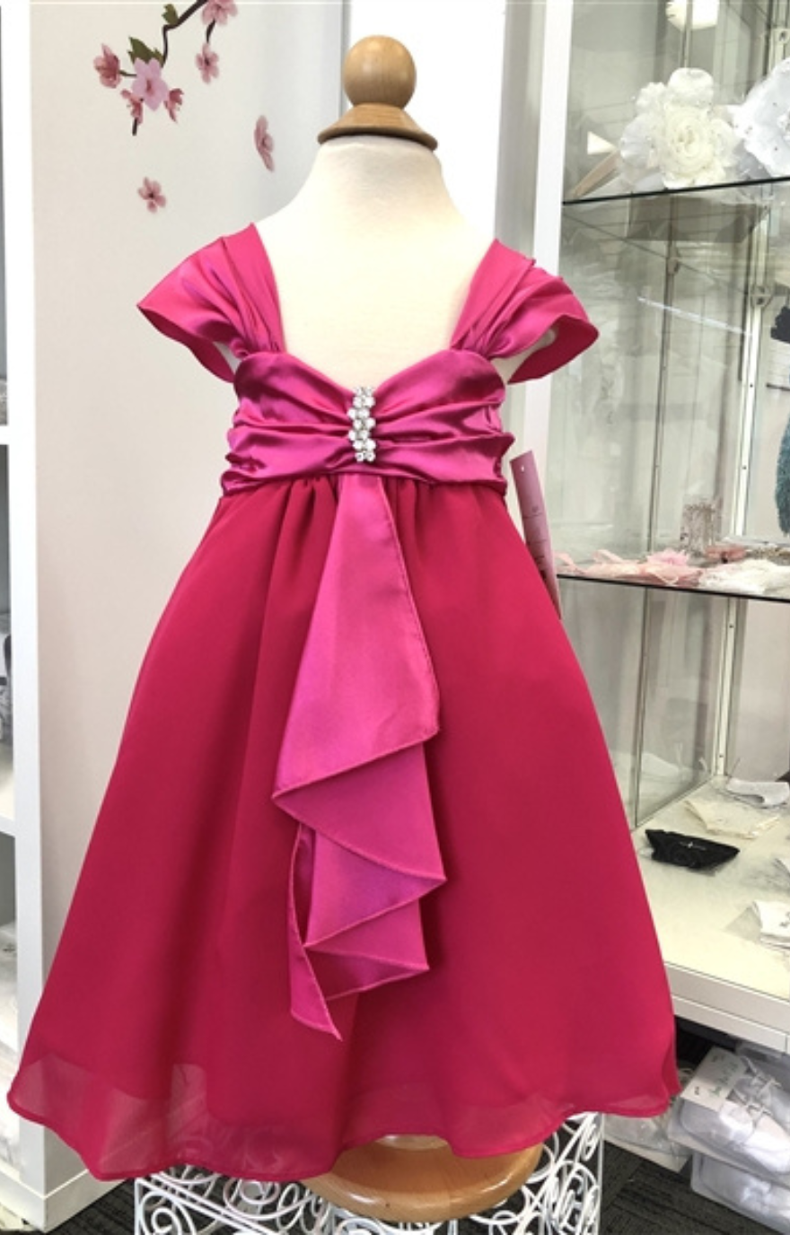 Sydney Chiffon Dress: FUCHSIA