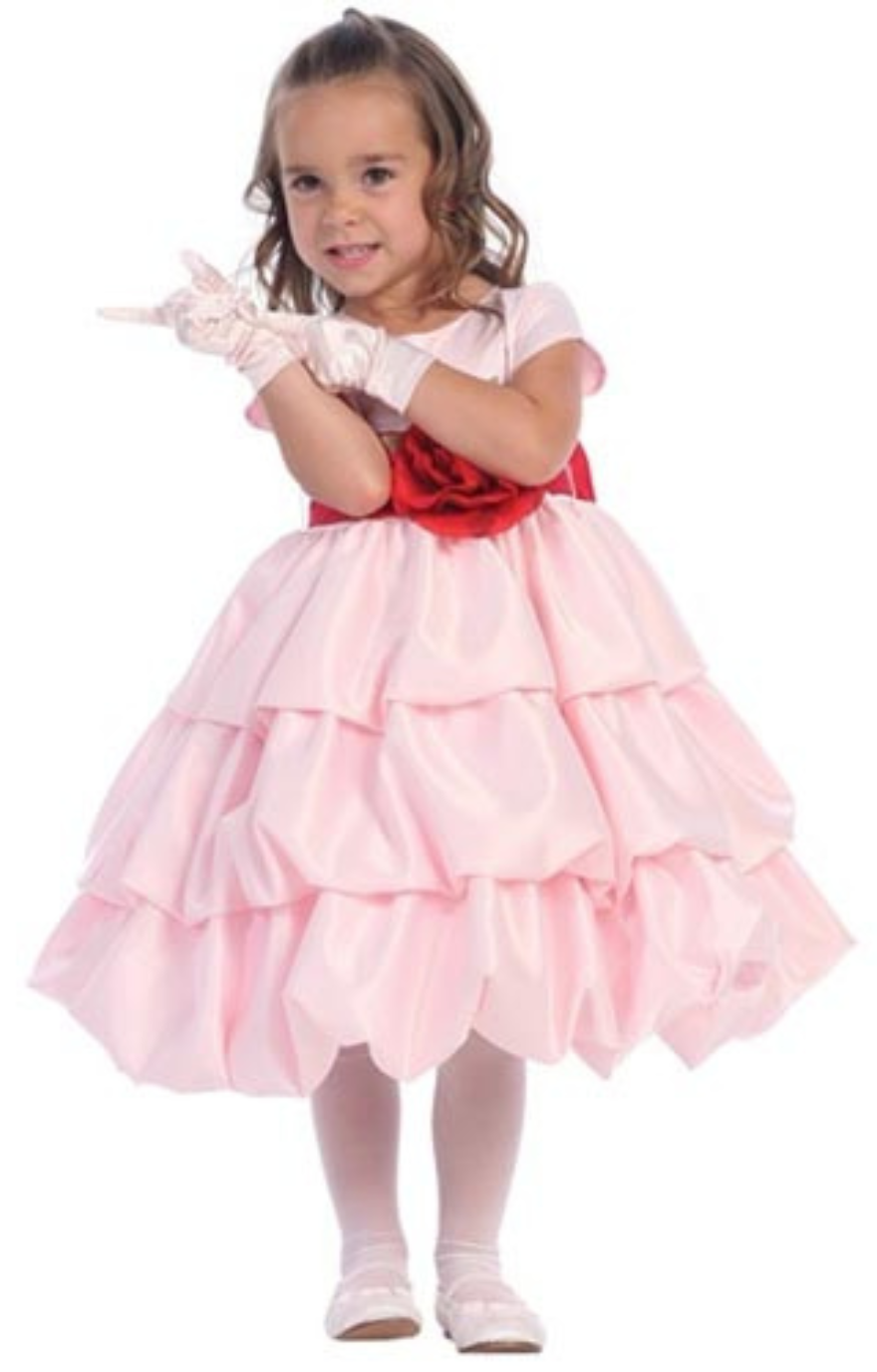 Peyton Satin Bubble Dress: PINK