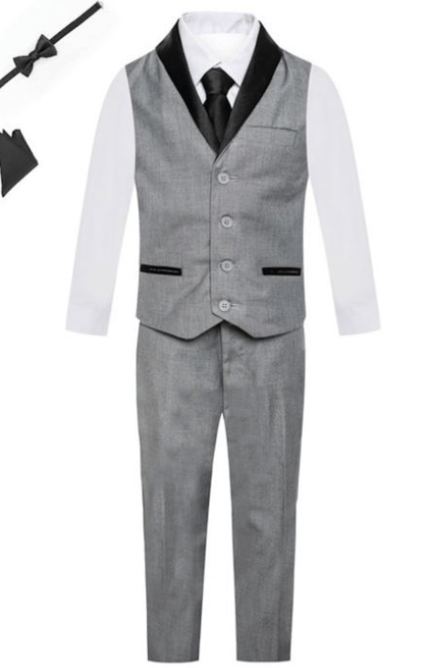 Owen Slim 6pc Tux Vest Set: LIGHT GRAY
