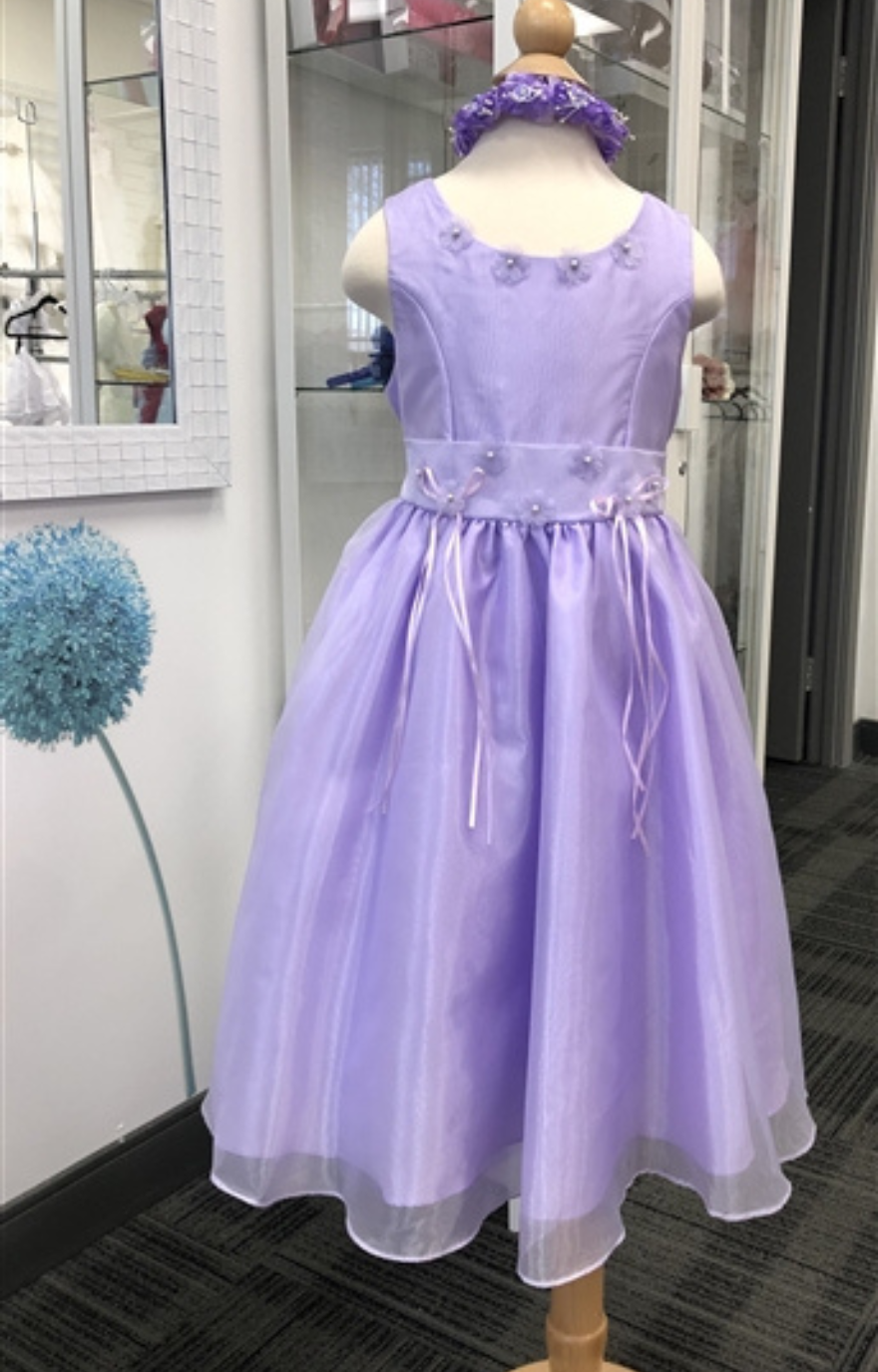 Olivia Organza Dress: Lilac